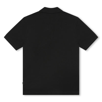 男童黑色棉Polo衫