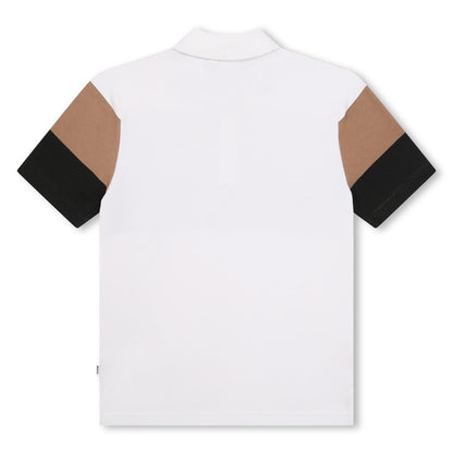 男童白色棉Polo衫