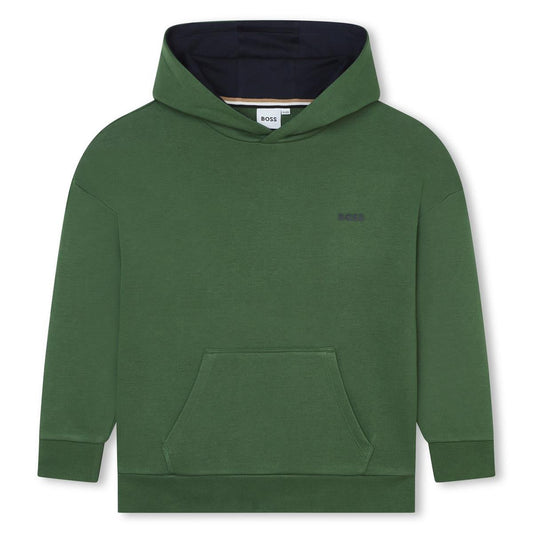 男童绿色连帽卫衣