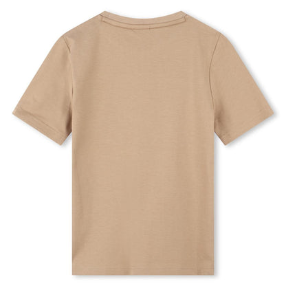 男童米色棉T恤