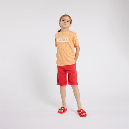 男童橙色棉T恤