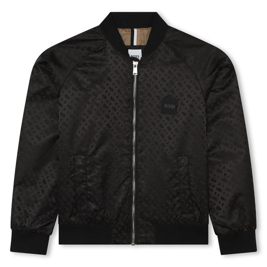 男童黑色拉链夹克