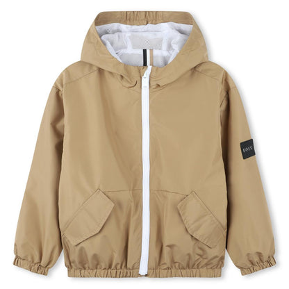 男童米色拉链夹克