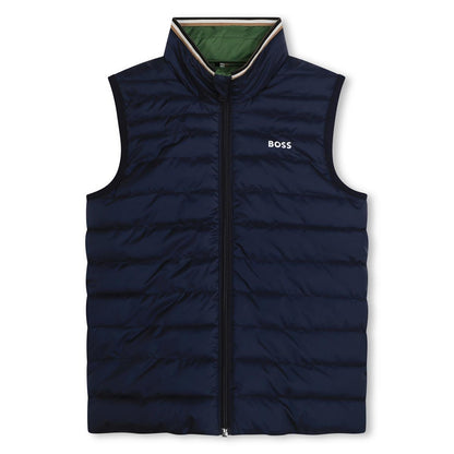 男童绿色双面棉马甲