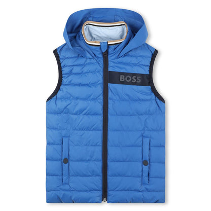 男童蓝色双面棉马甲