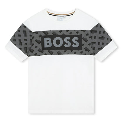 男童白色棉套装