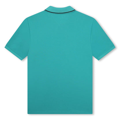 男童绿色棉Polo衫