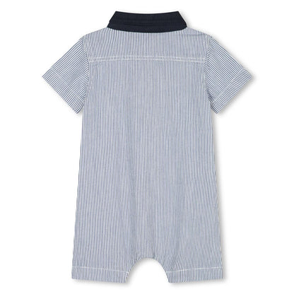 女婴蓝色条纹连体衣