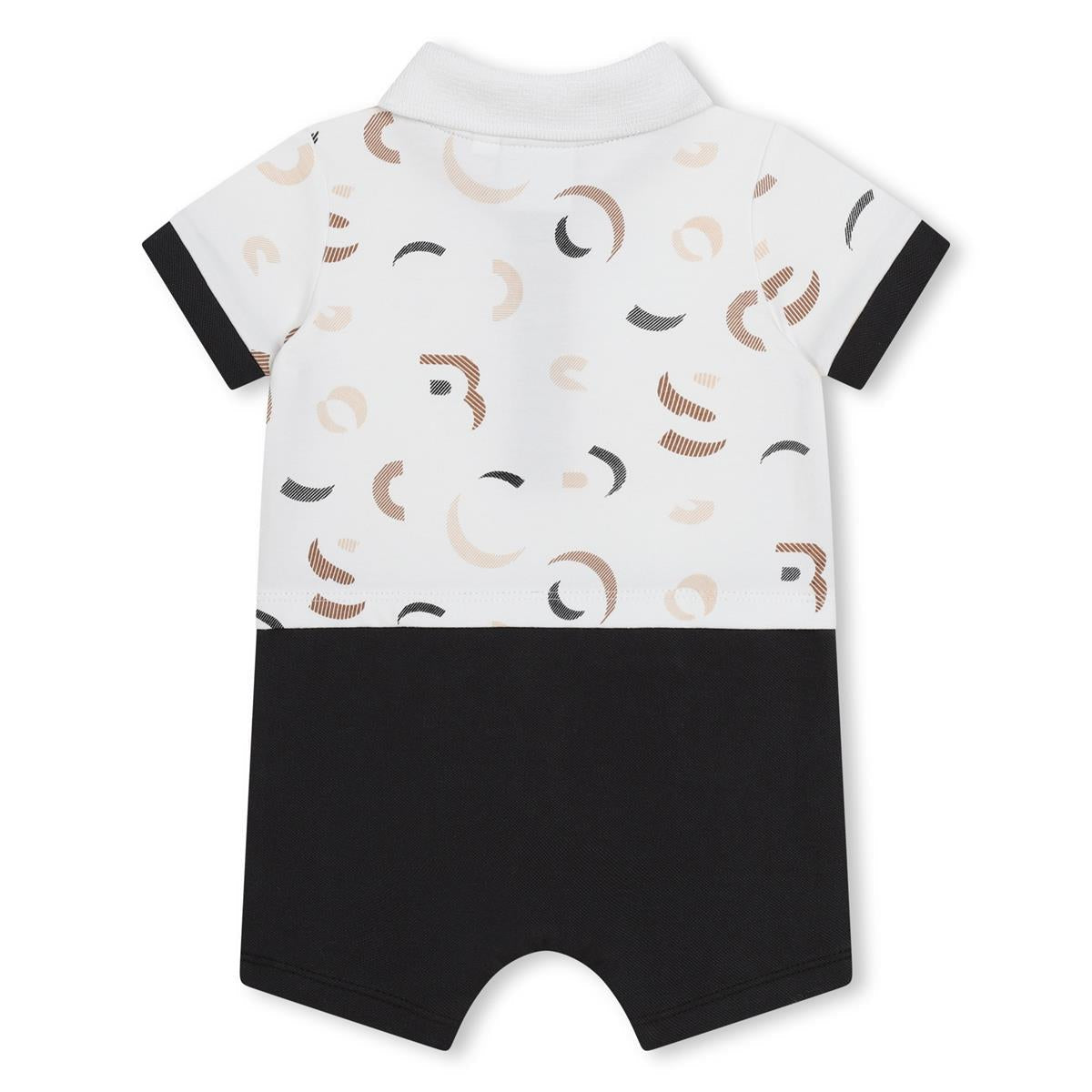 男婴白色棉连体衣