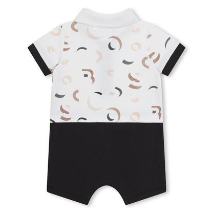 男婴白色棉连体衣