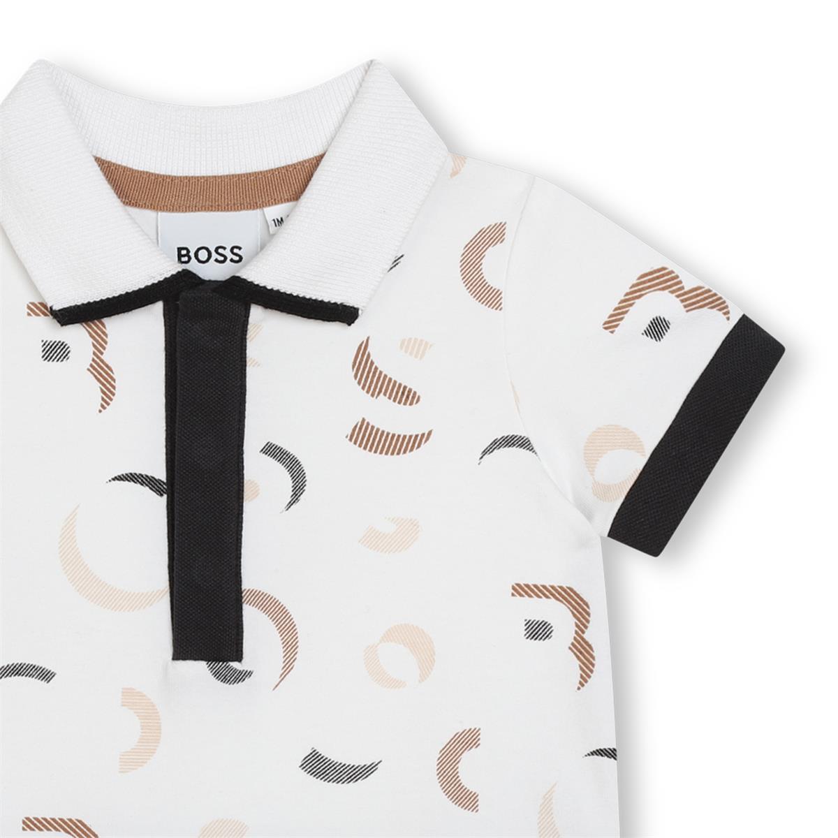 男婴白色棉连体衣