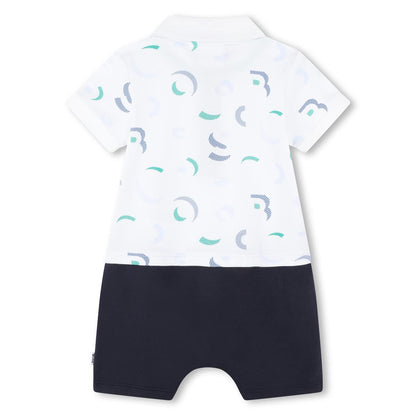 男婴白色棉连体衣