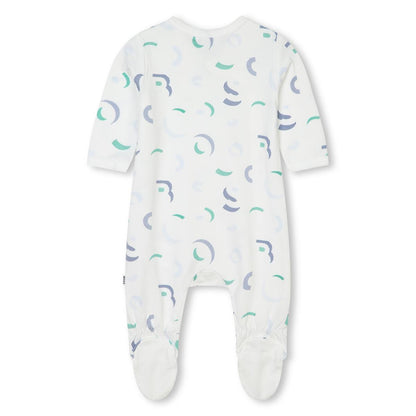 男婴白色棉连体衣套装