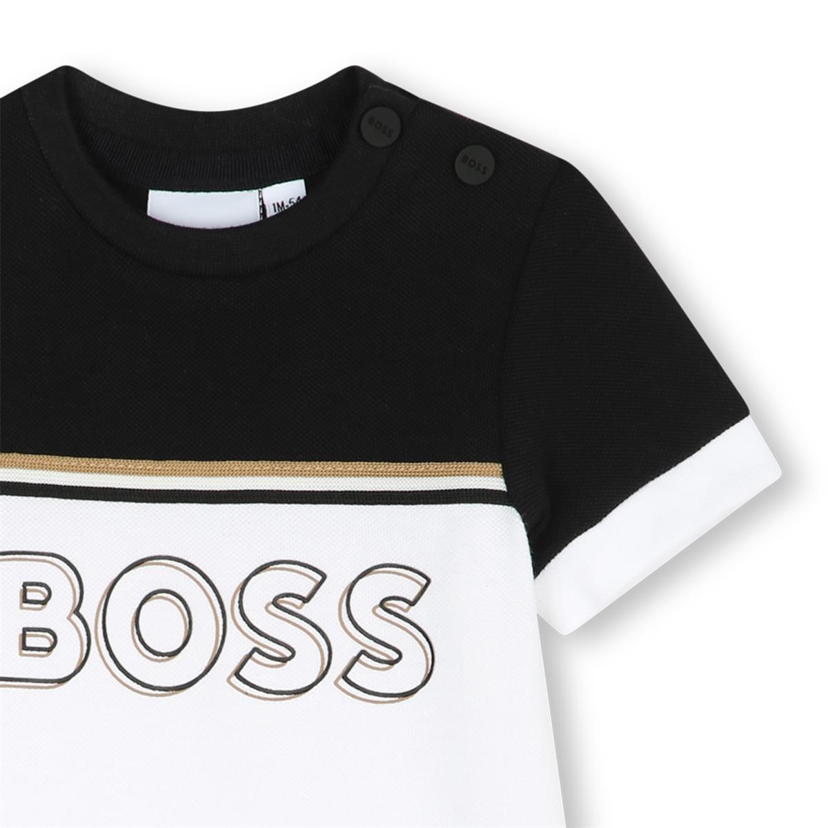 男婴白色棉连体衣