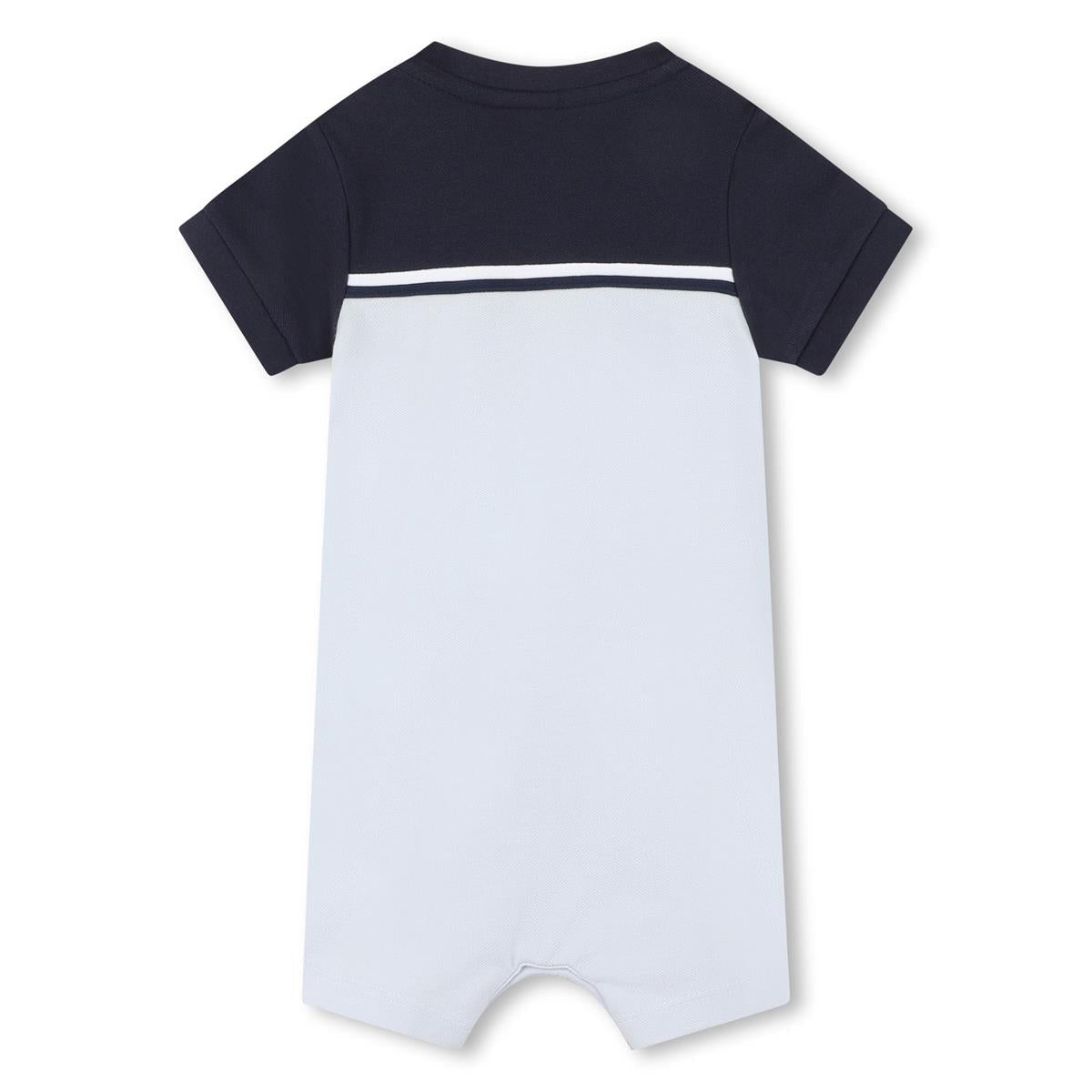 男婴浅蓝色棉连体衣