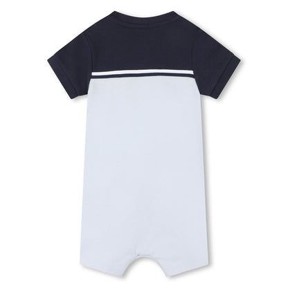 男婴浅蓝色棉连体衣