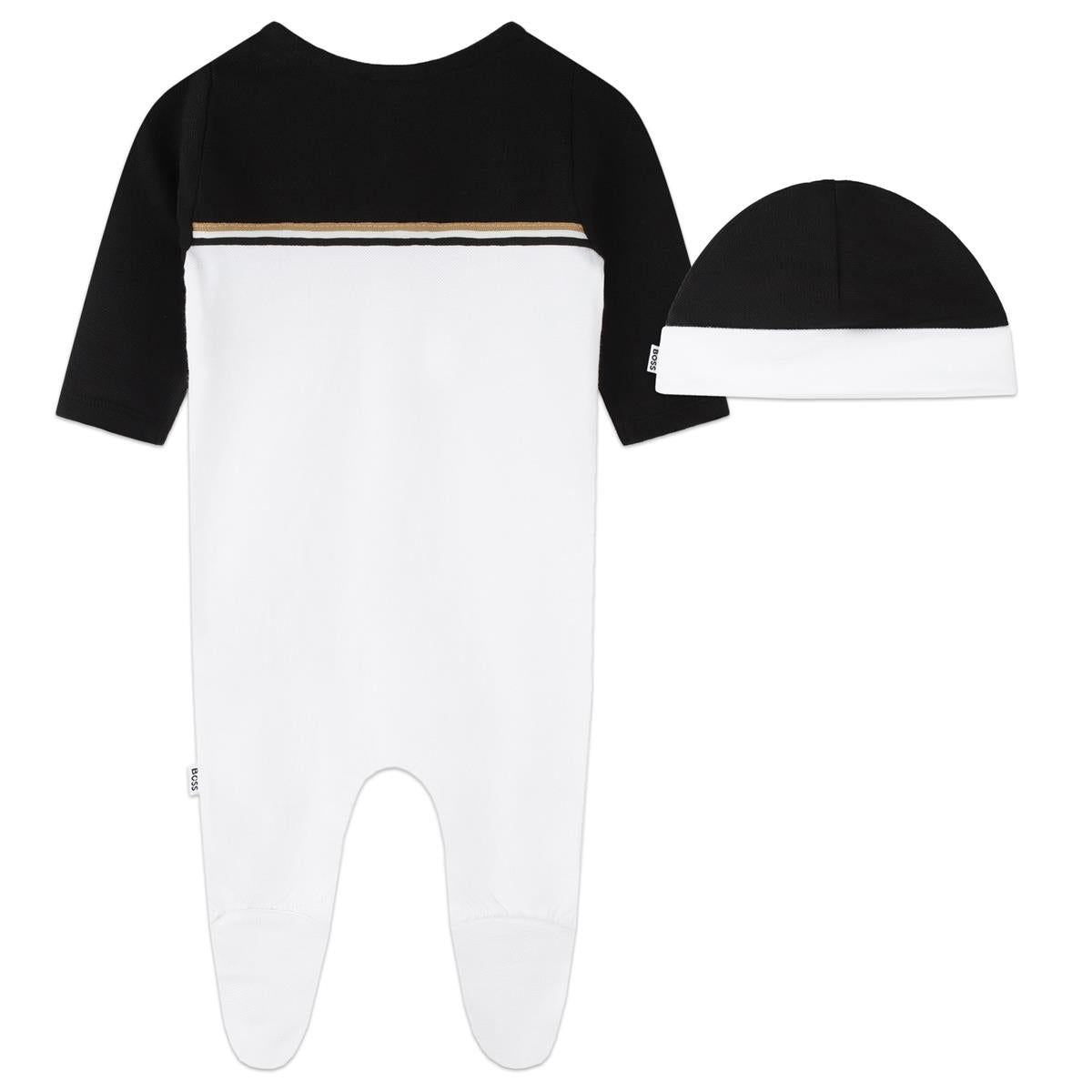 男婴白色棉连体衣套装