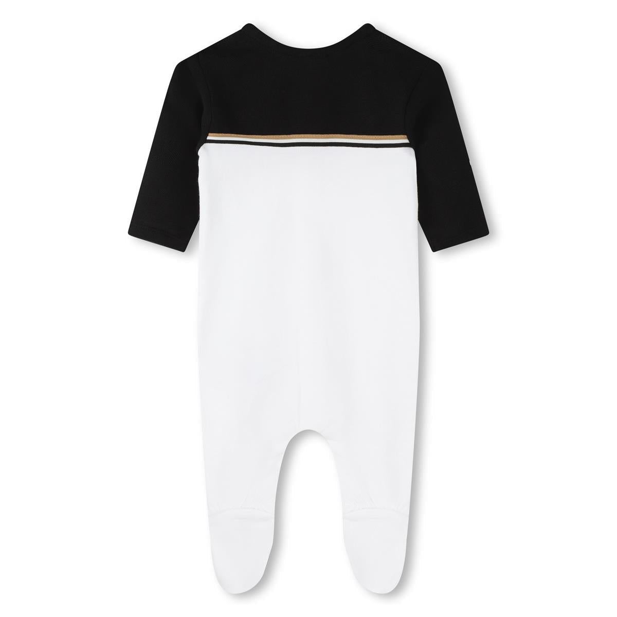 男婴白色棉连体衣套装