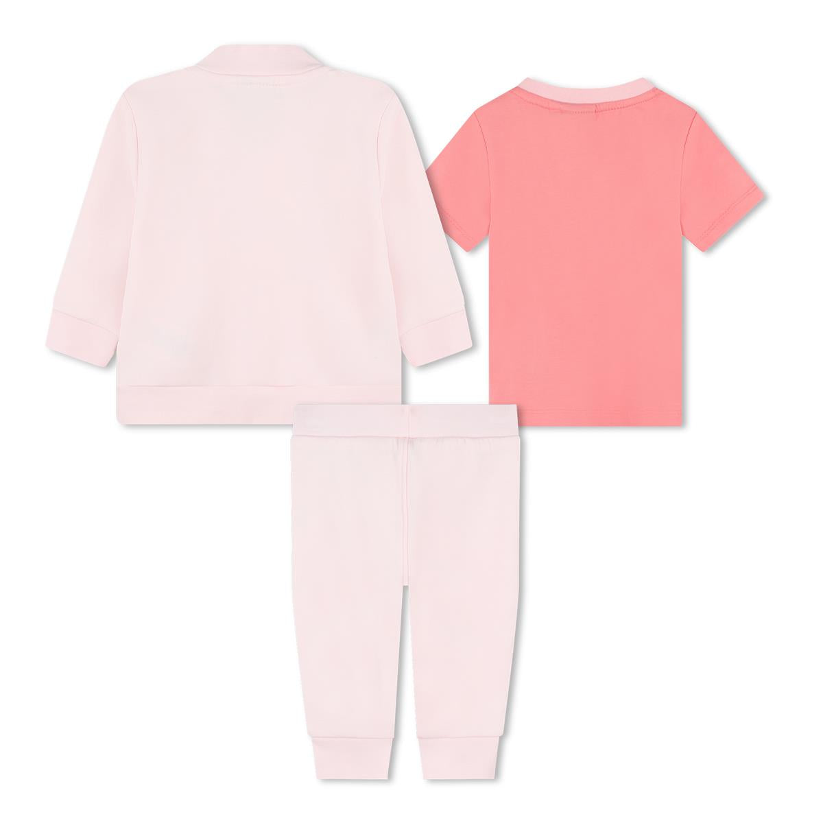 女婴粉色棉套装