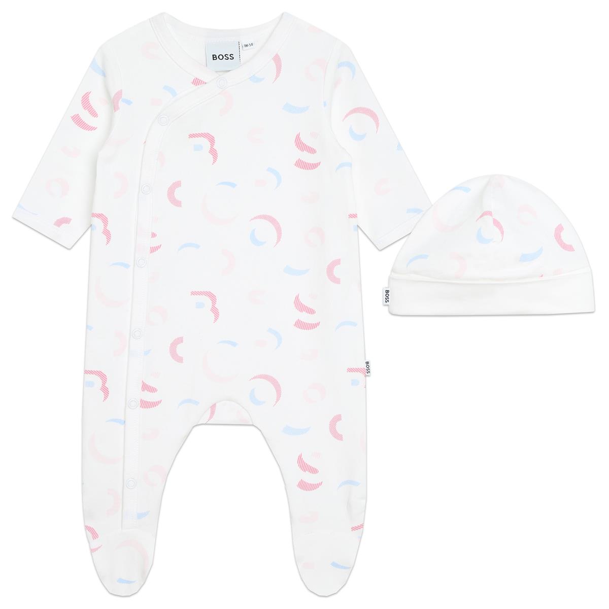 女婴白色棉连体衣套装