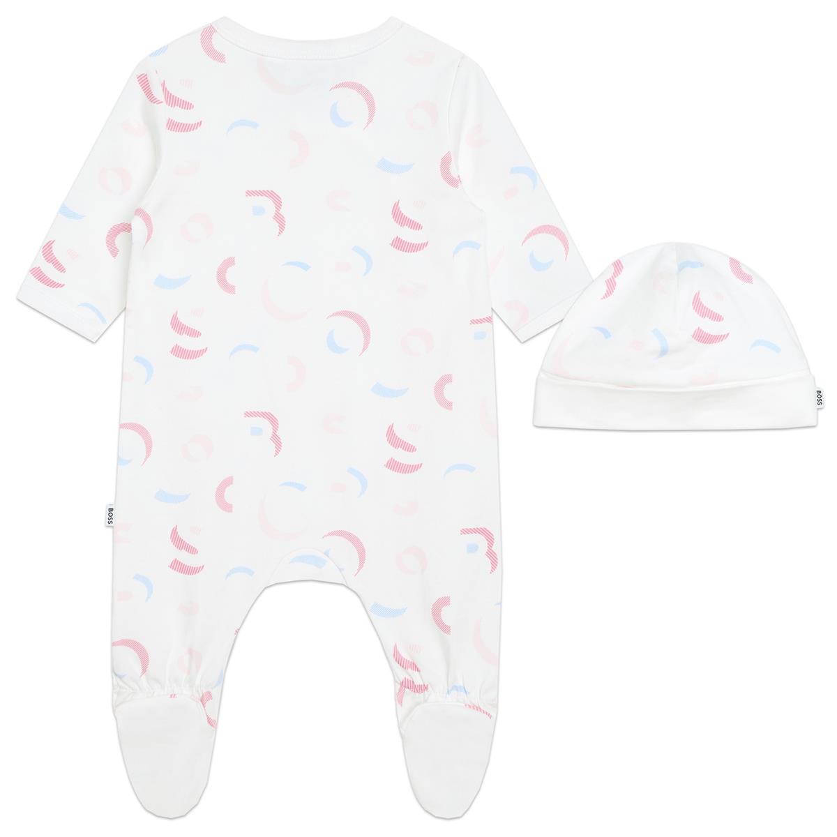 女婴白色棉连体衣套装