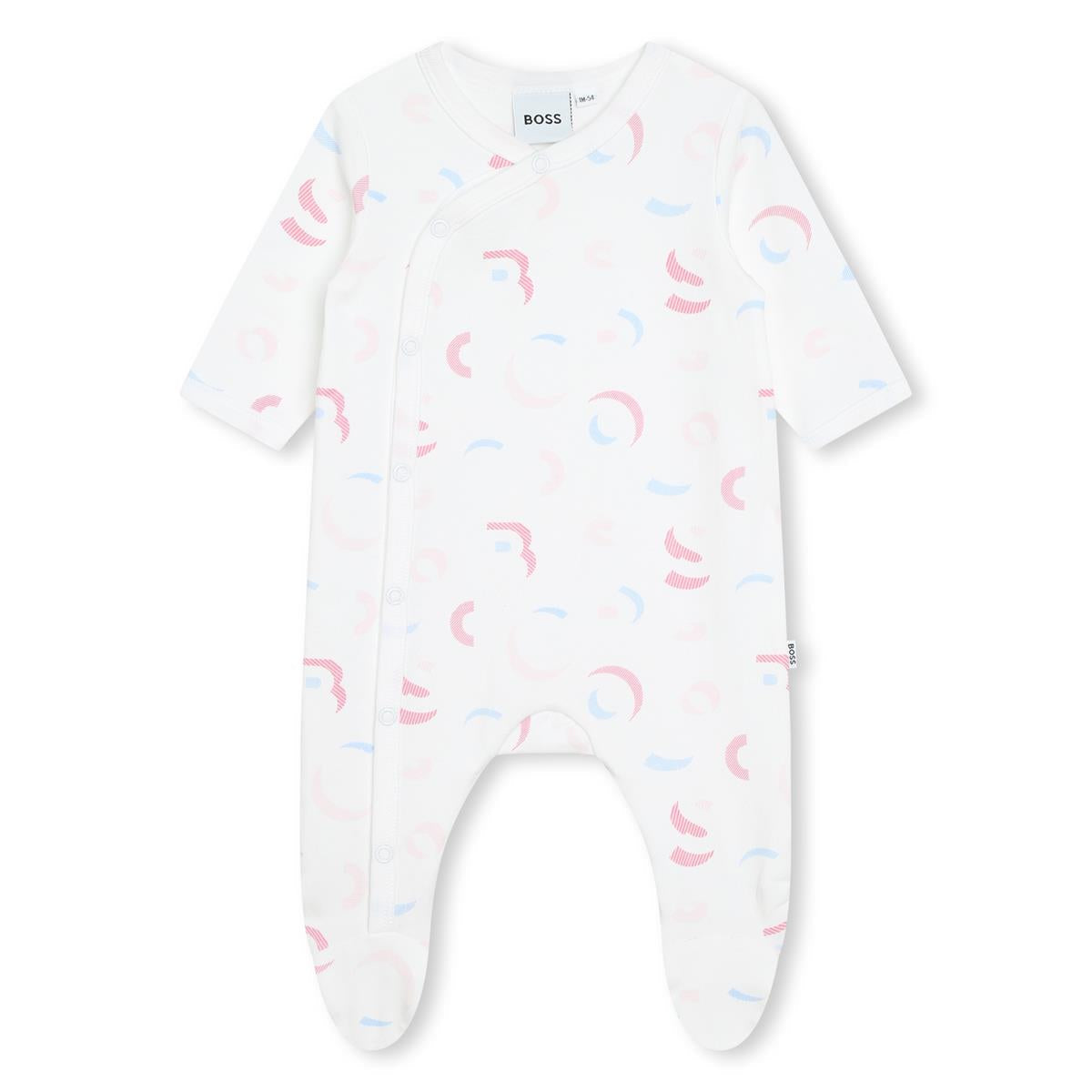 女婴白色棉连体衣套装