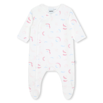 女婴白色棉连体衣套装