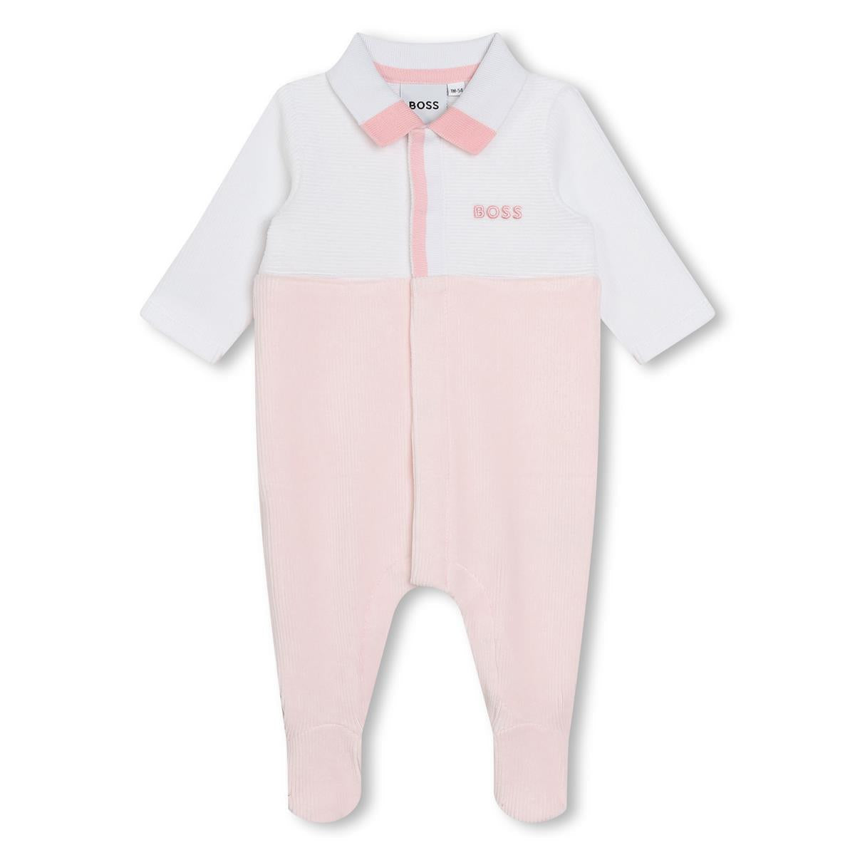 女婴粉色棉连体衣