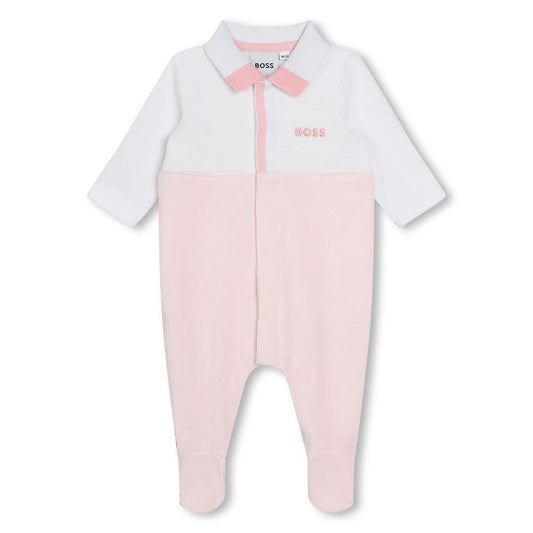 女婴粉色棉连体衣