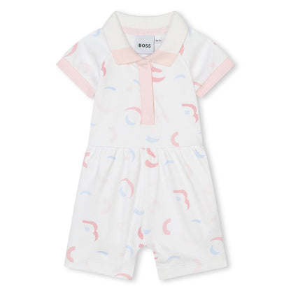 女童白色棉连体衣