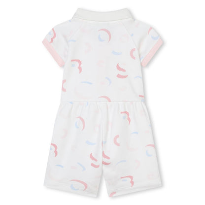 女童白色棉连体衣