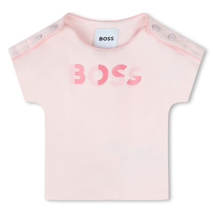 女婴粉色棉套装