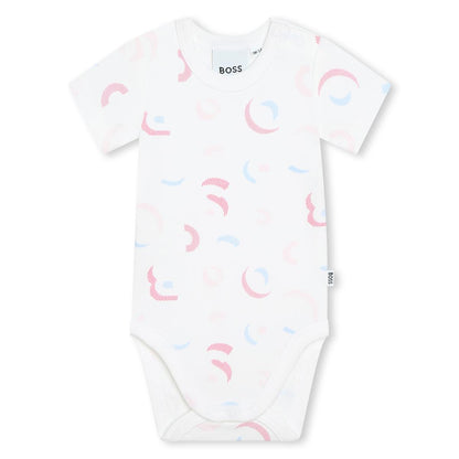 女婴粉色棉连体衣套装(2件)