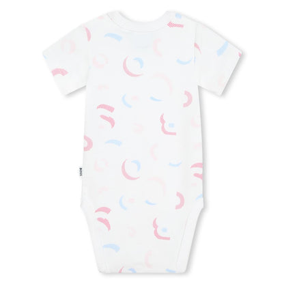 女婴粉色棉连体衣套装(2件)