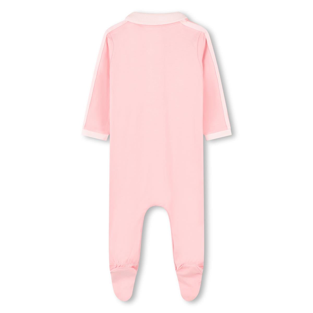女婴粉色棉连体衣套装