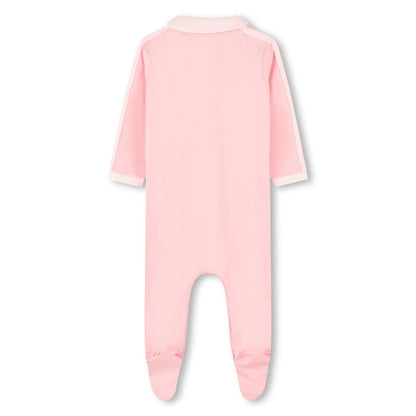 女婴粉色棉连体衣套装