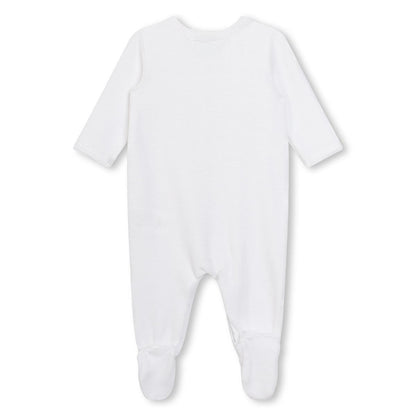 婴儿白色棉连体衣套装