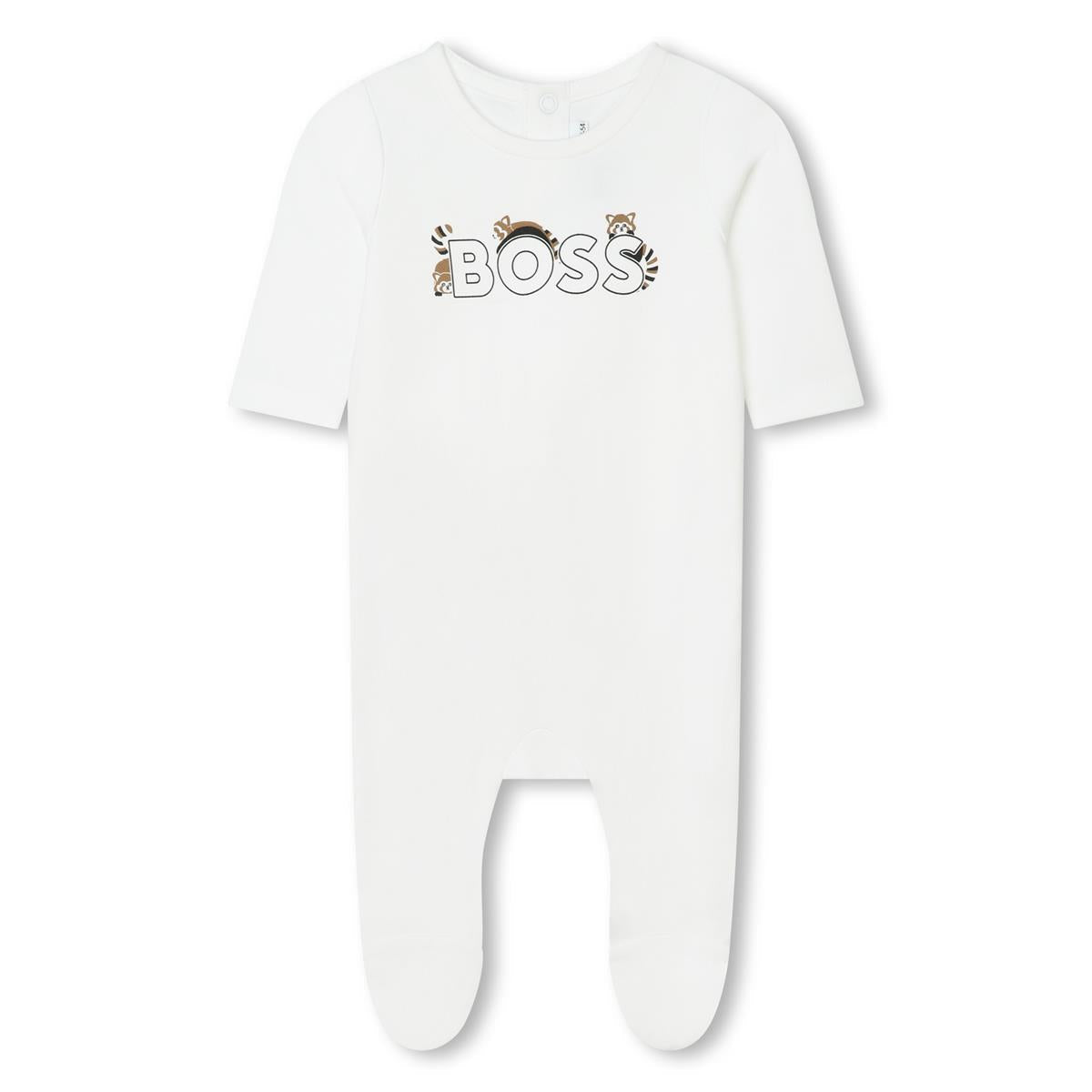 婴儿白色棉连体衣