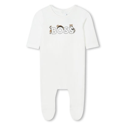 婴儿白色棉连体衣