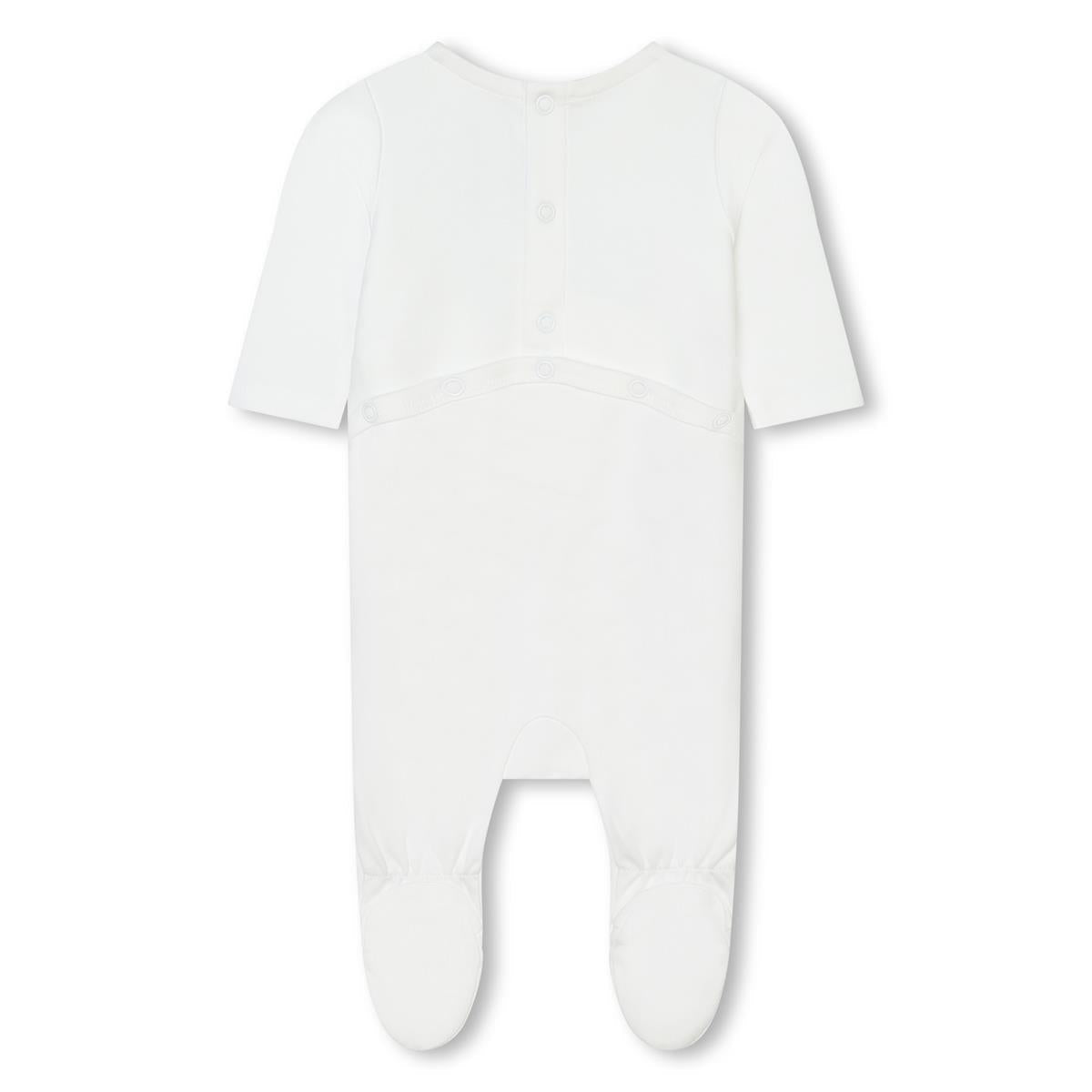 婴儿白色棉连体衣