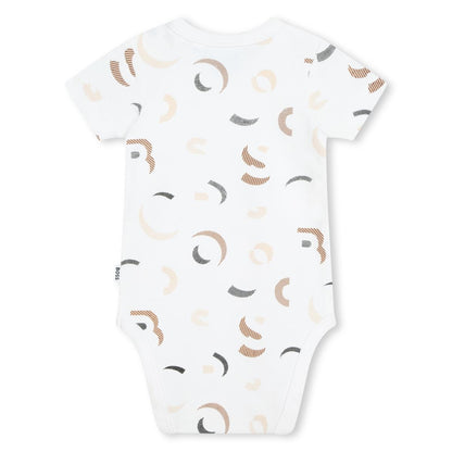 婴儿白色棉连体衣套装