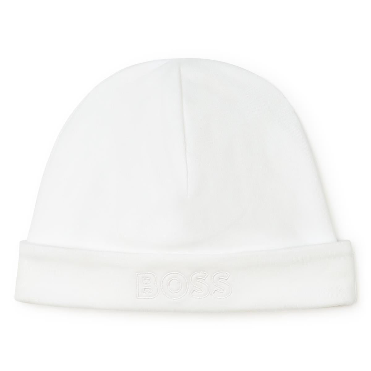 男婴白色棉帽