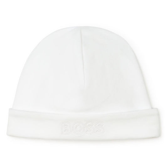 男婴白色棉帽