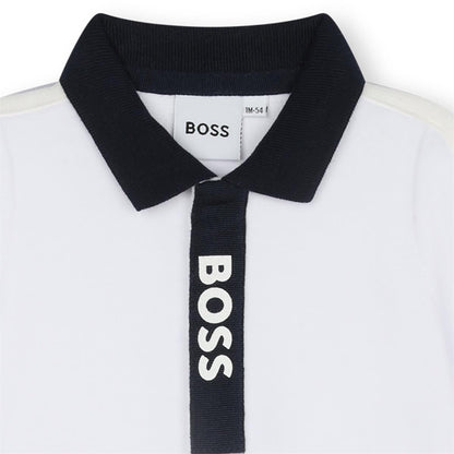 男婴白色棉连体衣