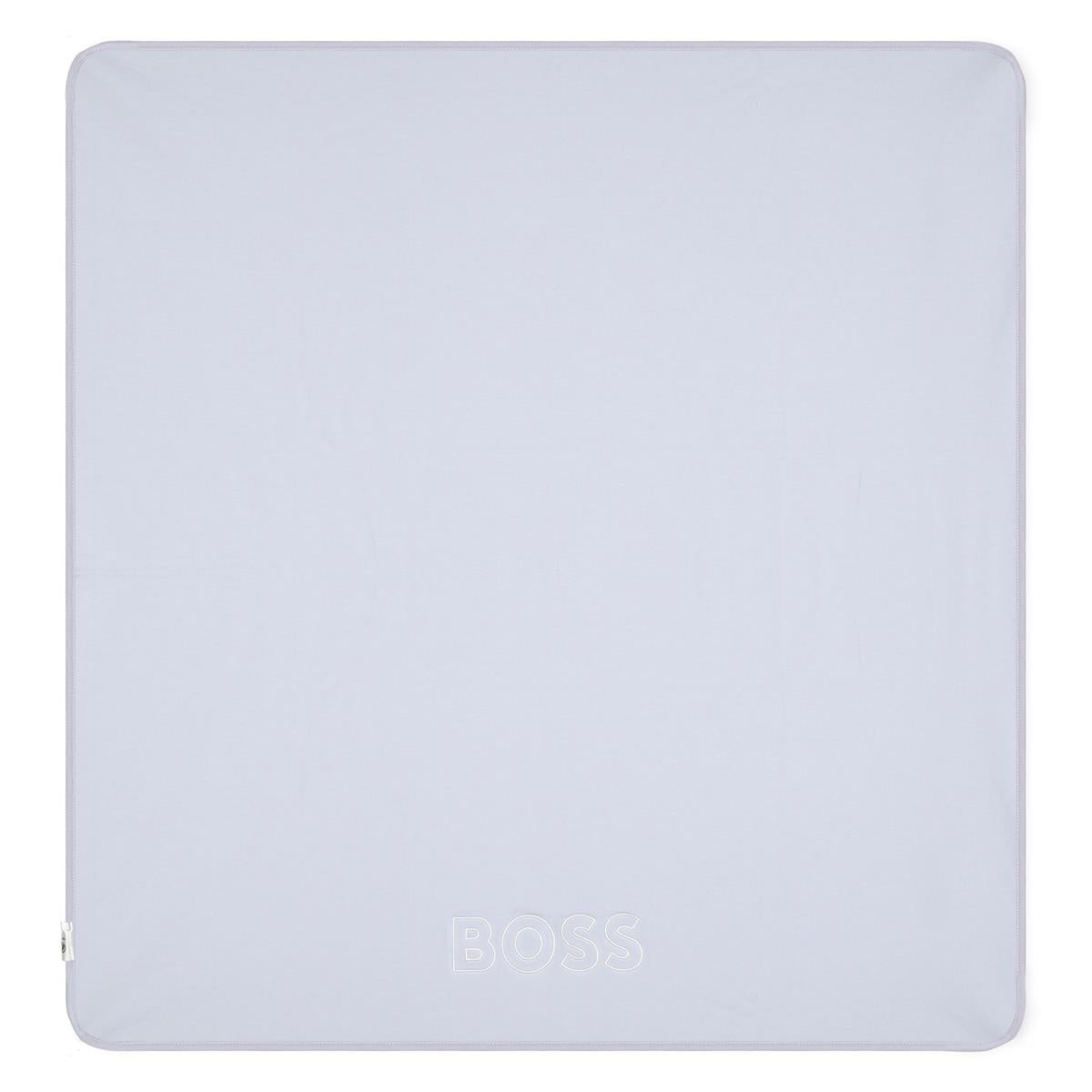 男婴浅蓝色棉毯子(75x75cm)