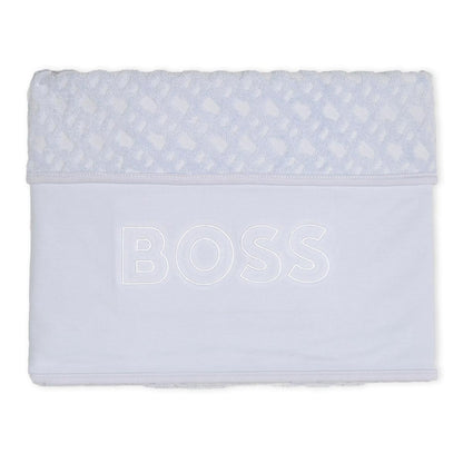 男婴浅蓝色棉毯子(75x75cm)