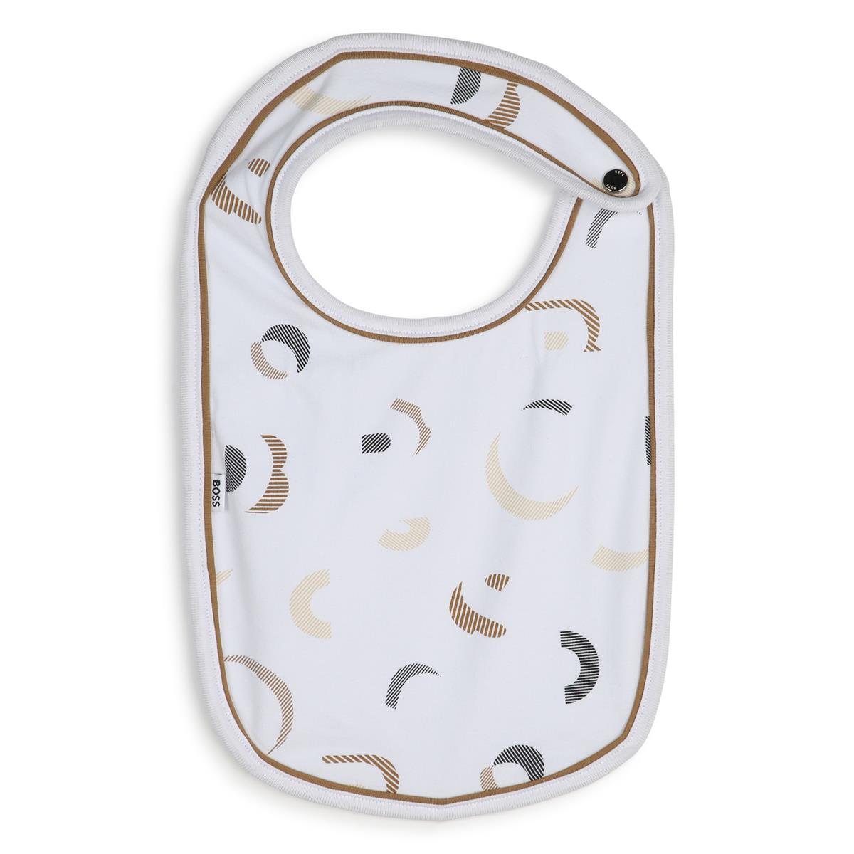 男婴白色围兜套装(3件)