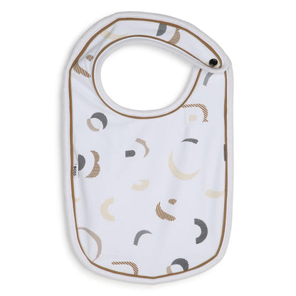 男婴白色围兜套装(3件)