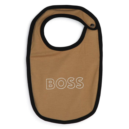 男婴白色围兜套装(3件)