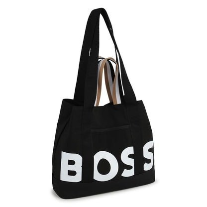 黑色Logo手提包(34x31x12.5cm)